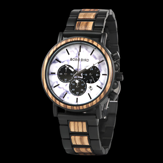Wooden Chronograph Military Watch
