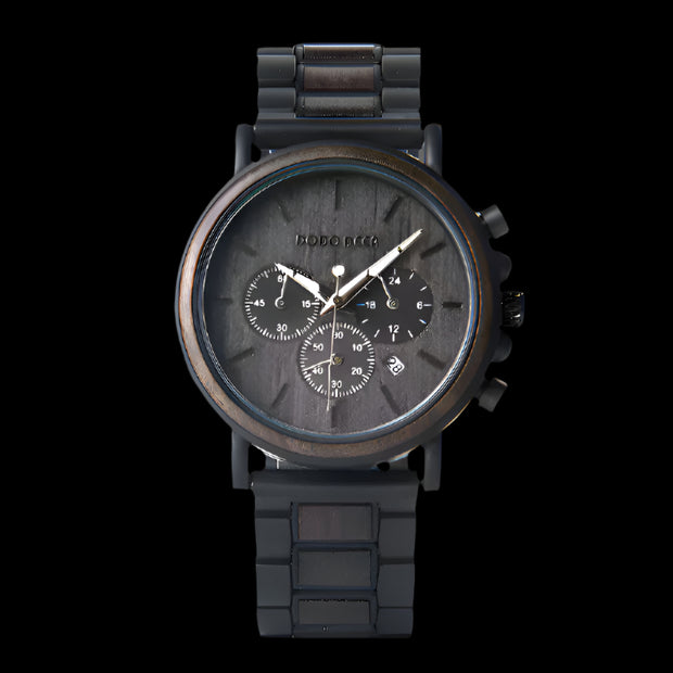 Wooden Chronograph Military Watch