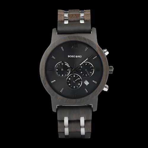 Wooden Chronograph Military Watch
