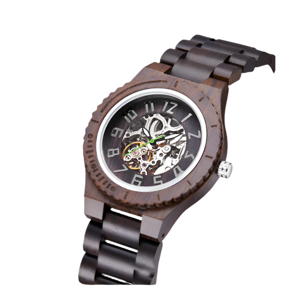 Wooden Skeleton Watch