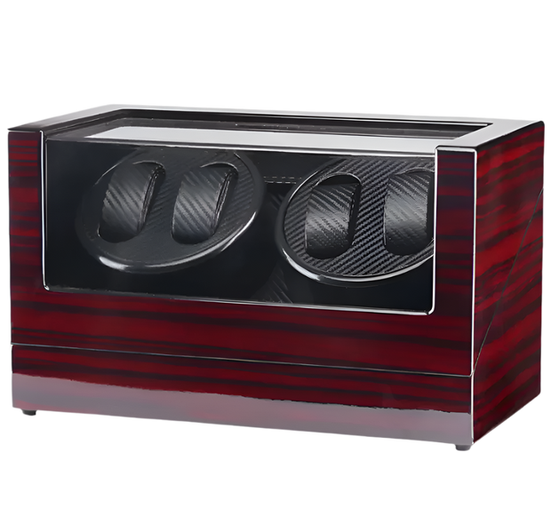 4 slot oscillating wooden storage box